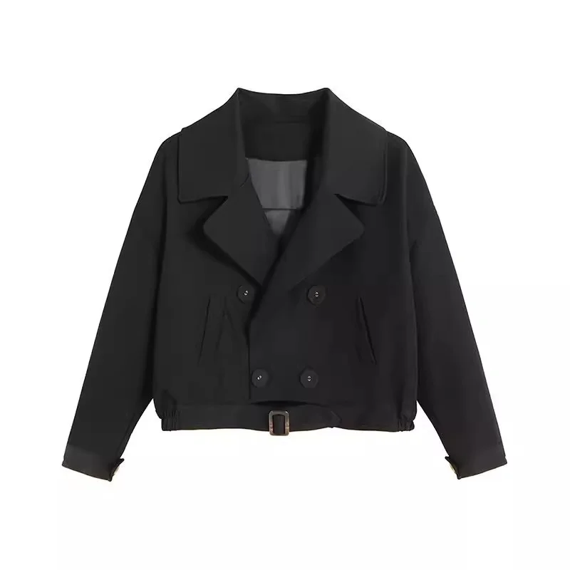 Workwear Trendy Brand Coat 2024 Spring and Autumn Leisure Short Stature Loose Suit Collar Women Windbreaker Jacket BF Style Top