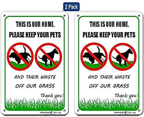 Eletina This is Our Home,Discreet, Polite, NO Poop, NO Pee,Pooping Be Respectful Dog Sign,Please Keep Your Pets And Their Waste