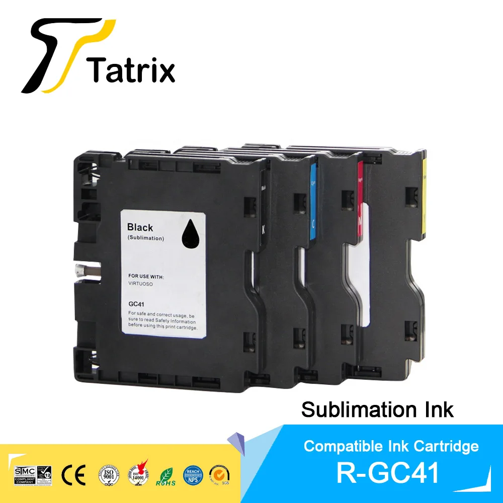 Tatrix Premium Sublimation Color Compatible Ink Cartridge GC41 for For Ricoh SG 3110DNw/3110SFNw/3100SNw/2100N/3110DN/7100DN