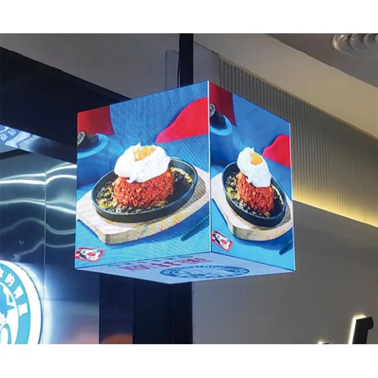 Pantalla LED de cubo mágico interior de 5 caras personalizada, vídeo publicitario, pantalla LED de cubo mágico personalizada
