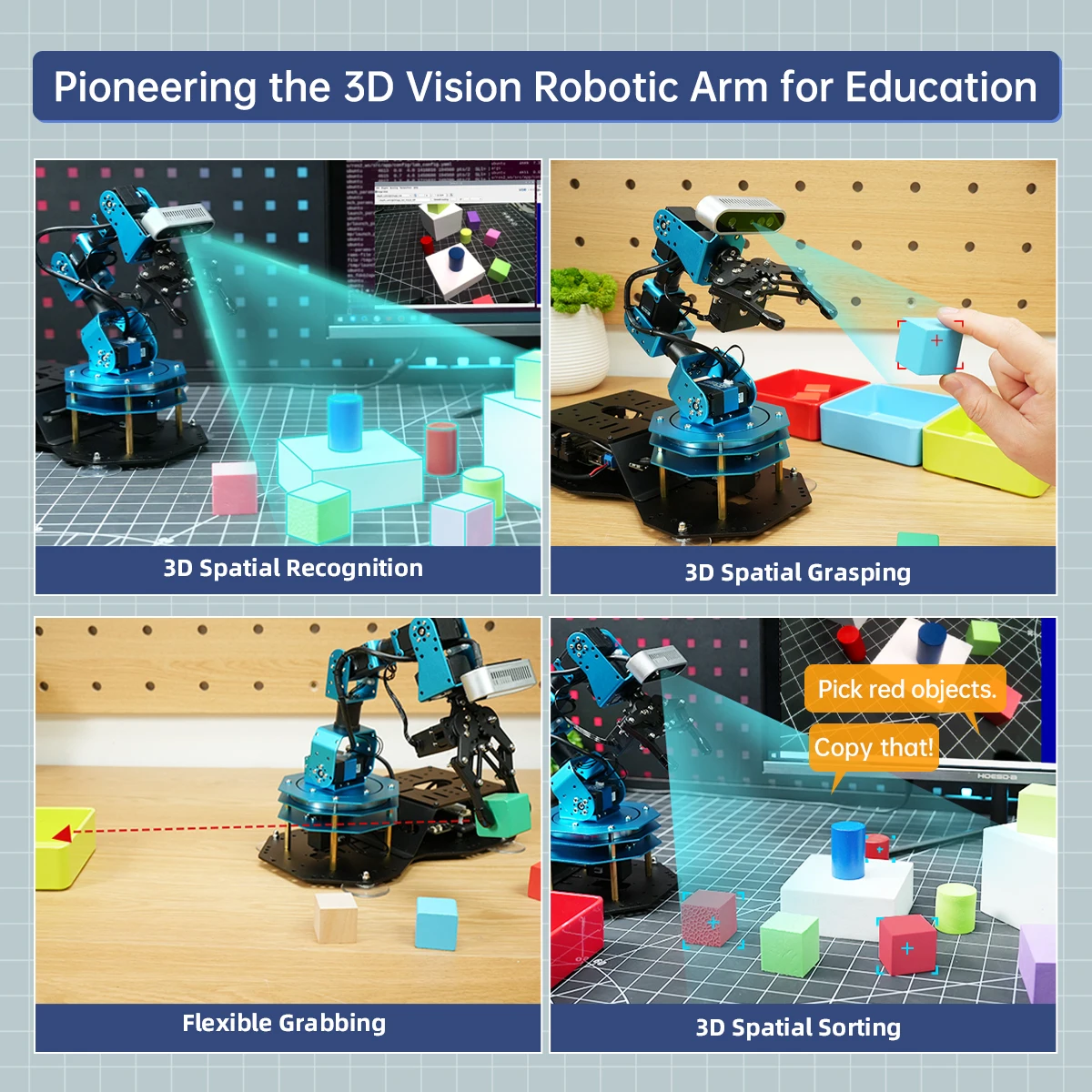 NEW Hiwonder ArmPi Ultra ROS2 3D Vision Robot Arm, with Multimodal AI Large Language Models (ChatGPT) with Raspberry Pi 5 4GB