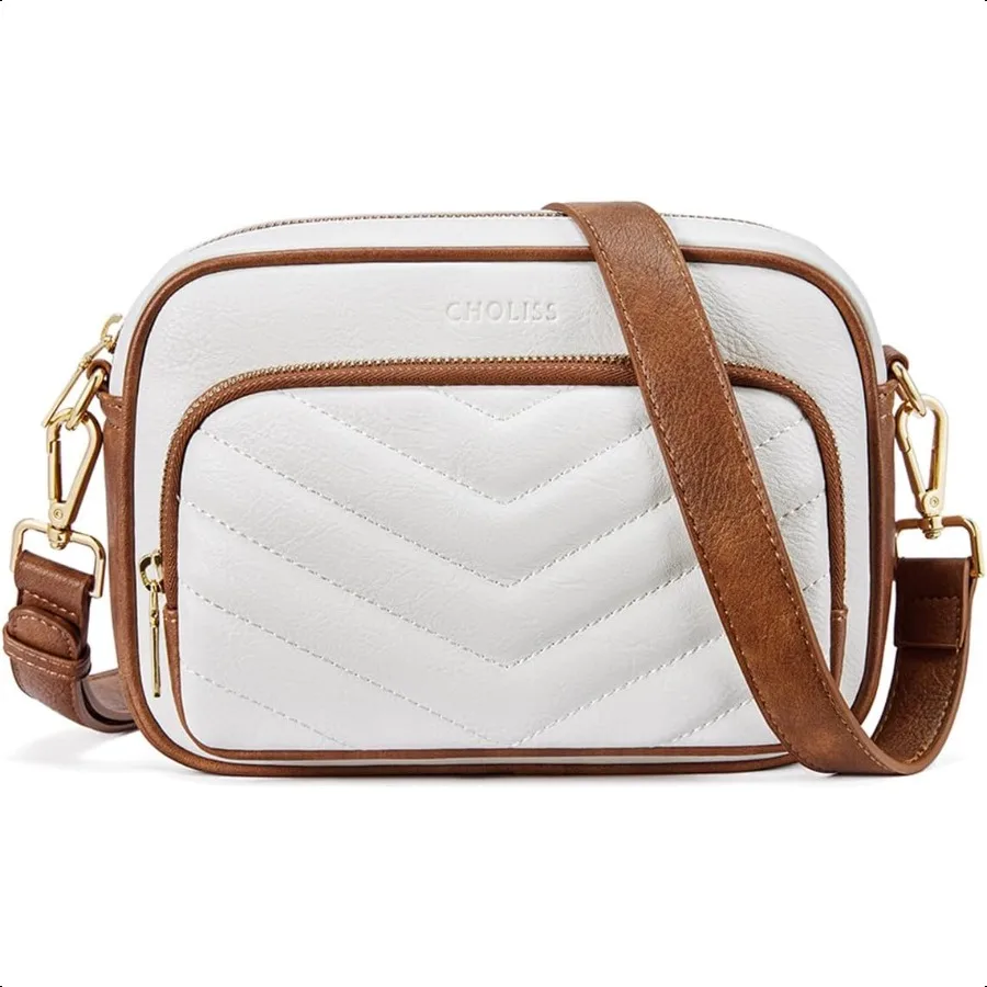 

CHOLISS Quilted Crossbody Bags for Women RFID Vegan Leather Travel Purse Small Shoulder Handbags with Built in Wallet