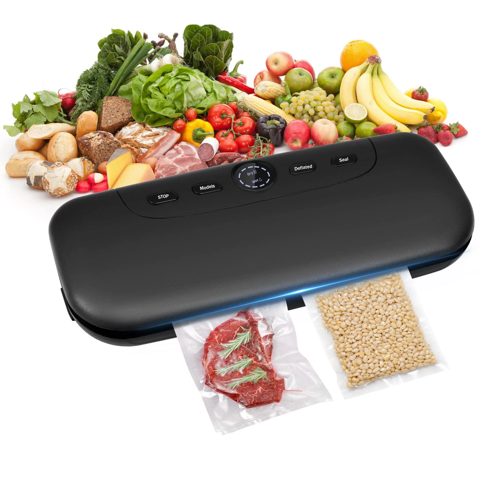 

2024 Hot Sales Household Kitchen Food Saver Vacuum Bag Sealing Packing Machine Small Vacuum Sealer