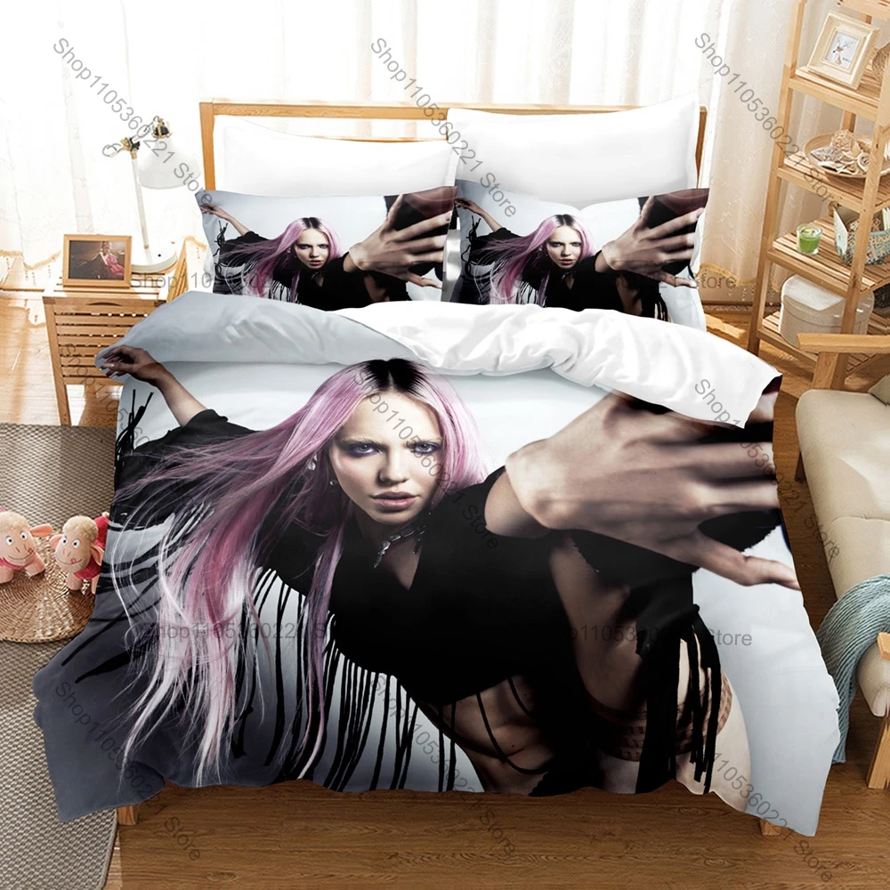 Cool ADÉLA Duvet Cover + 2 Pillowcases Slovak Pop Singer Adéla Jergová Portrait Print Bedding Set Soft Fabric Decor for Dream Ac