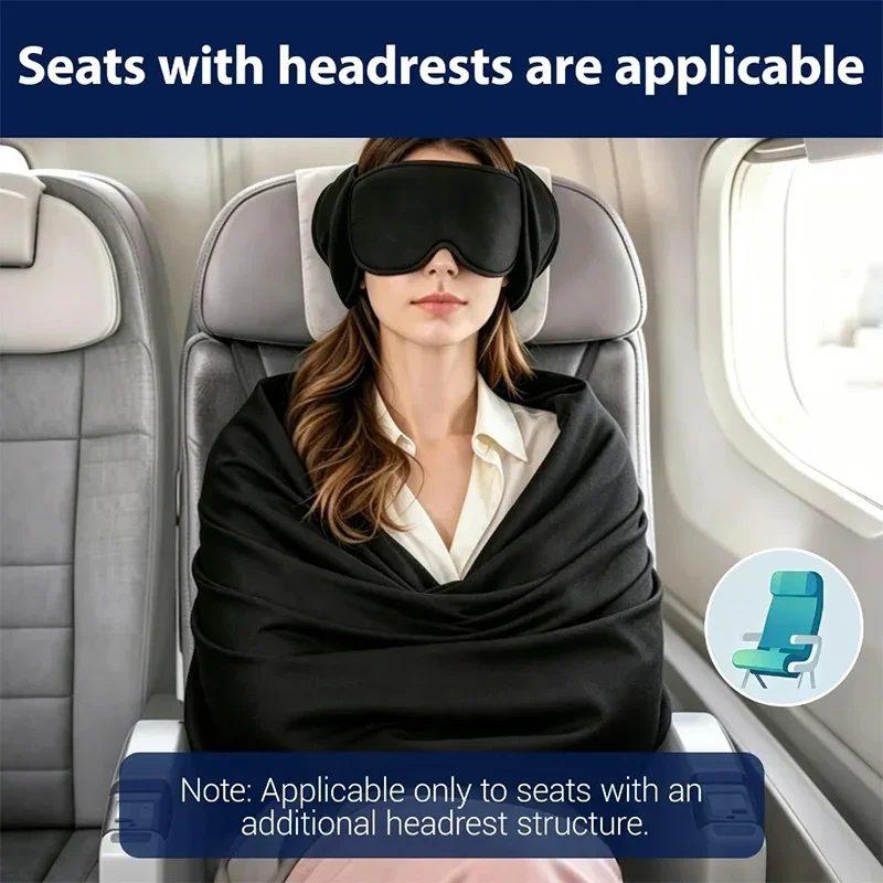 3 In 1 Travel Pillow Adjustable Eye Mask Memory Foam Body Sling Neck Support Portable Foldable Comfortable Blackout Sleep Office