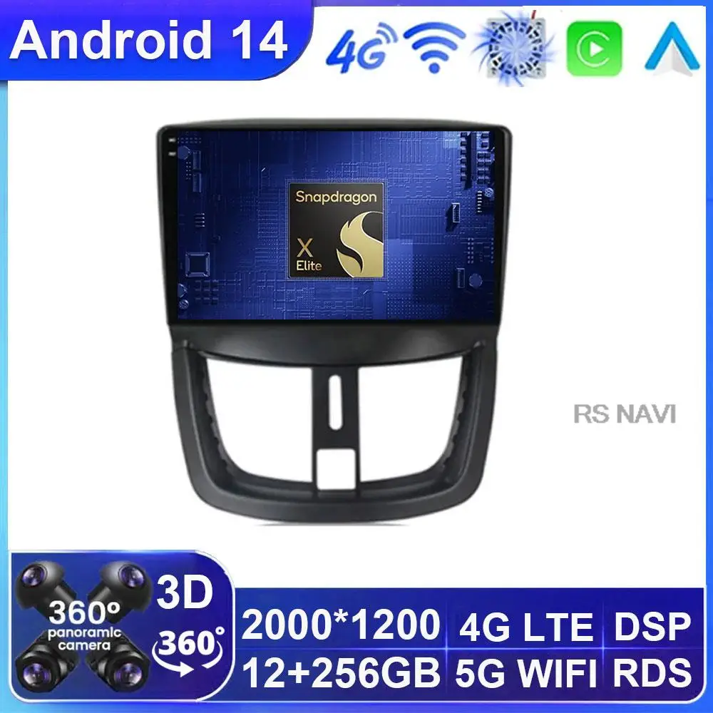 

Android 14 Car Radio For PEUGEOT 207 CC 207CC 2006 - 2015 Multimedia Player GPS Navigation Carplay QLED Touch Screen Auto Stereo