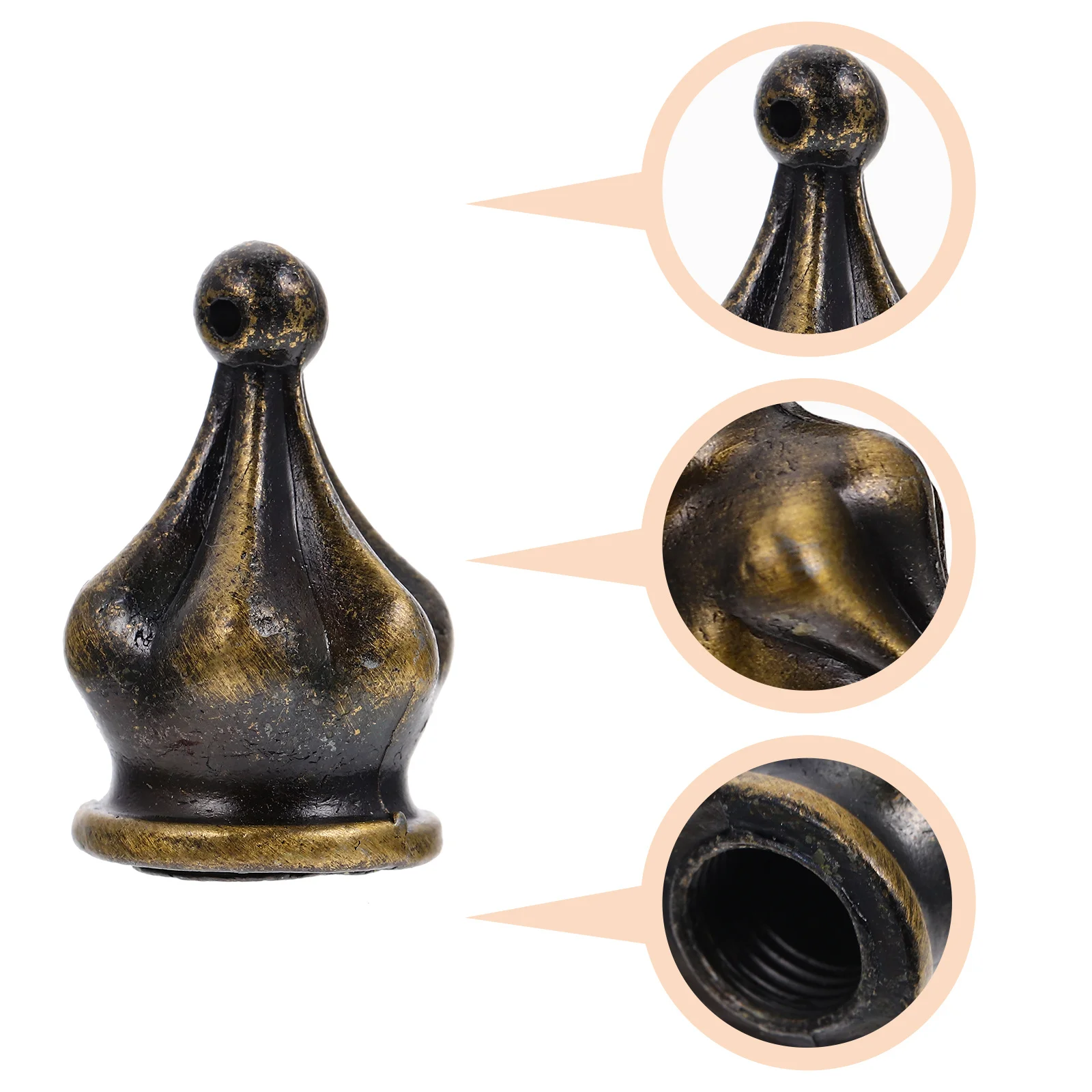 

4Pcs Lamp Finials Zinc Alloy Replacement Light Knob Decor for Dining Porch Chandeliers Lamp Upgrade Light Screw Caps