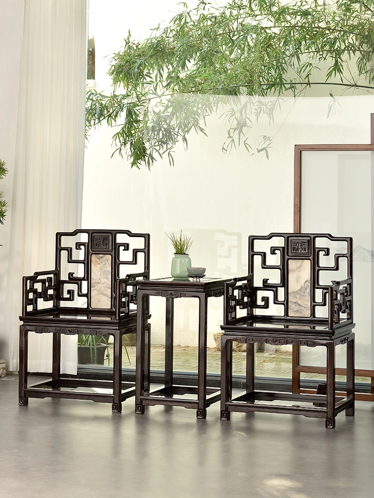 Rosewood Armchair Palace Chair Three-Piece Set Tan Feng Heya Armchair Palace Chair Chinese Purple Sandalwood Furniture