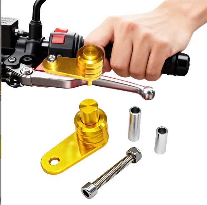 1set Motorcycle Modification Cow Horn Lock Buckle Electric Vehicle Universal Parking Switch Brake Lock Lever Lock Prevent Falls