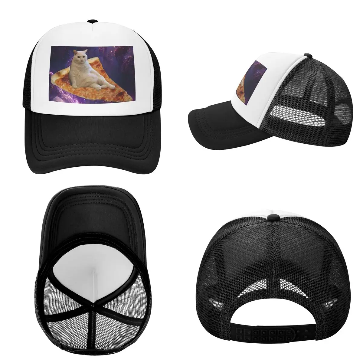 Space Pizza Cat Meme (1) Cap Fashion Mesh Baseball Caps Adjustable Hat Hip Hop Summer Unisex Baseball Hats