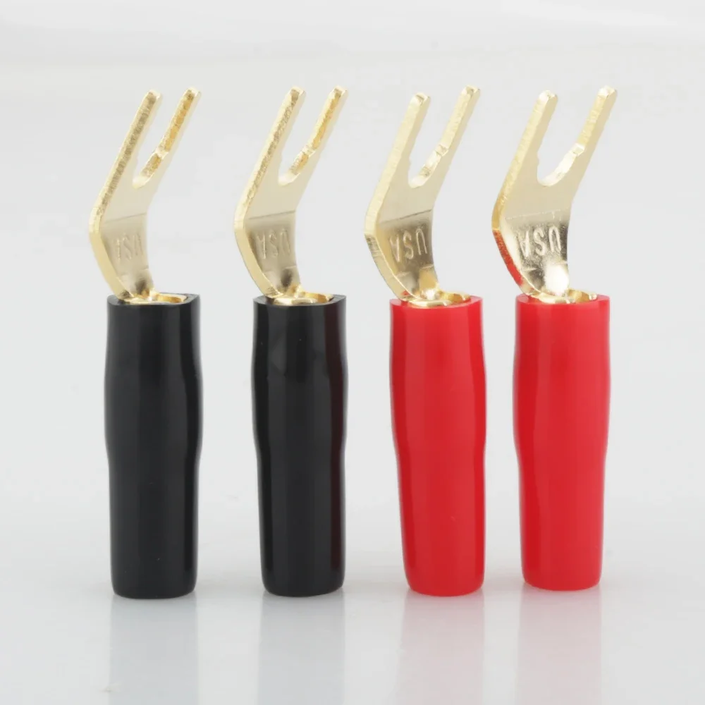 High End Performance Audio Grade Gold Plated Spade for Speaker cable Y terminal adapter