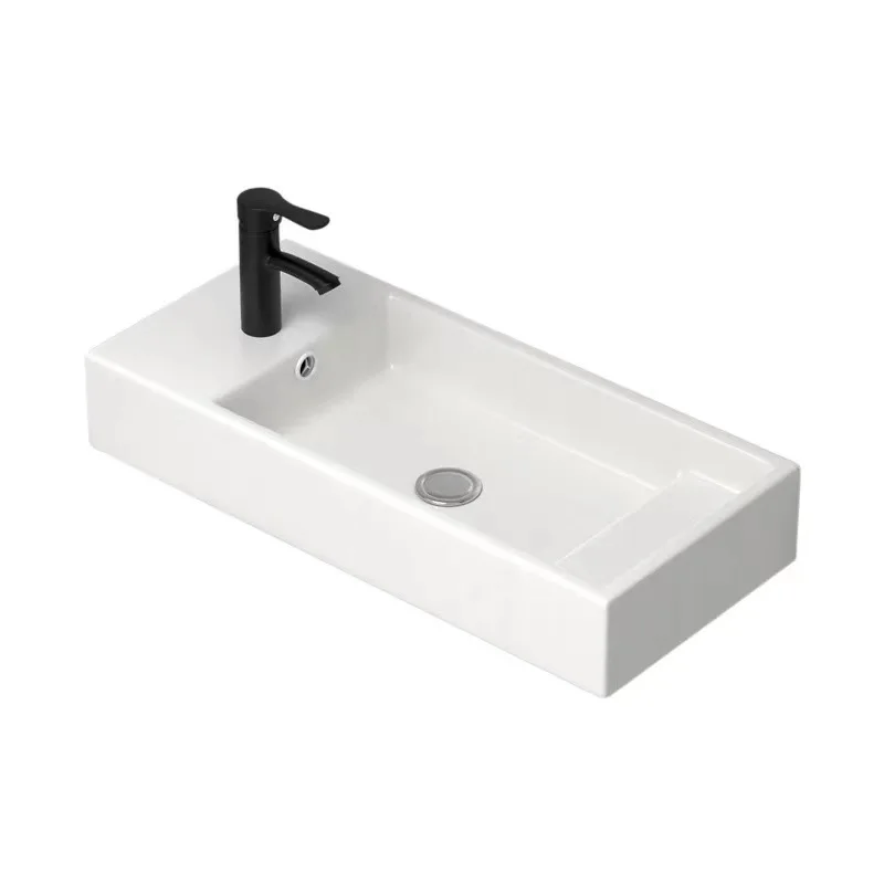 壁掛け式ミニセラミック洗面器-小型シングル洗面台-壁掛け式洗面器-小さなバスルーム、バルコニー、ランドリールーム用