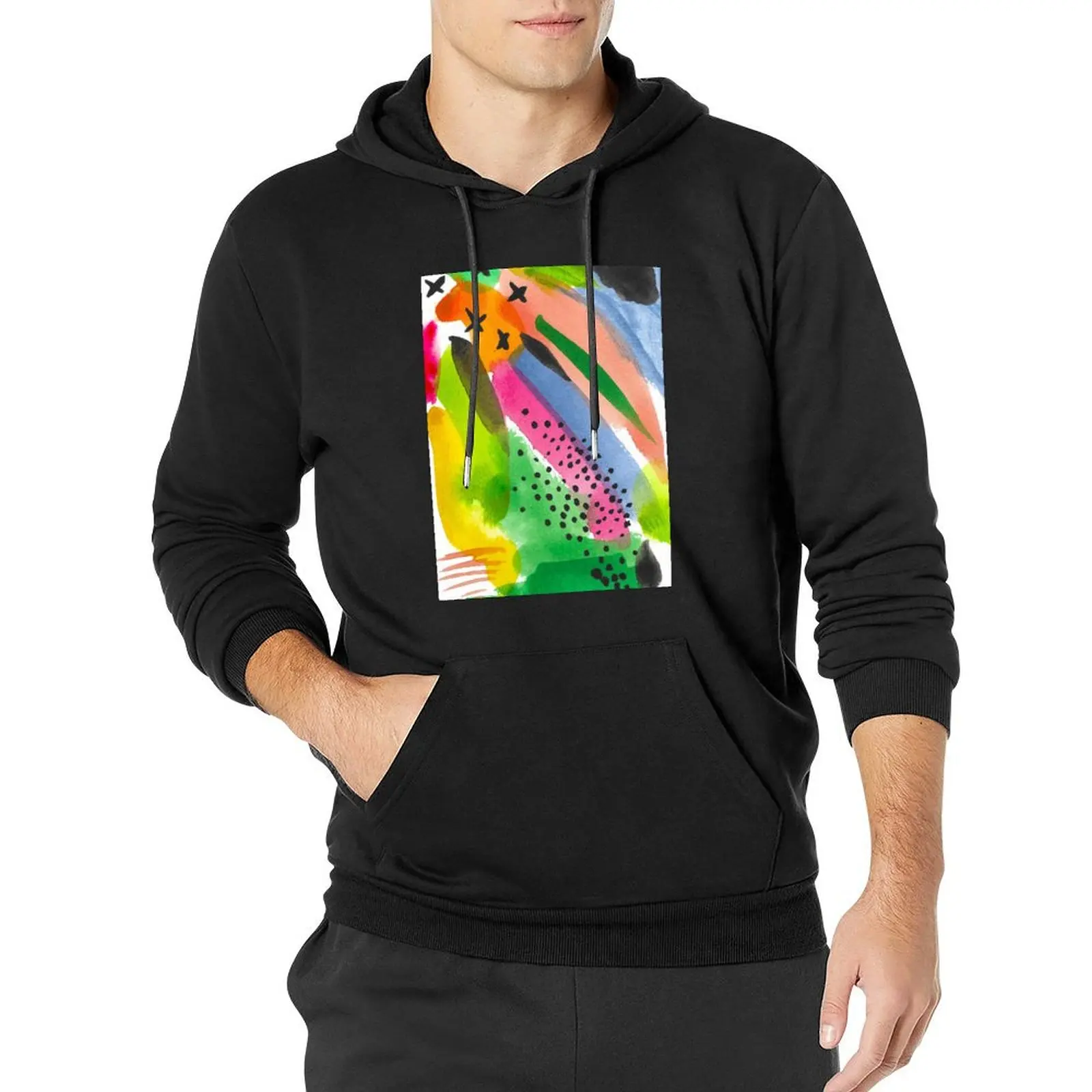 Colorful and Bright Watercolor Abstract Painting Pullover Hoodie anime clothing new in hoodies & sweatshirts