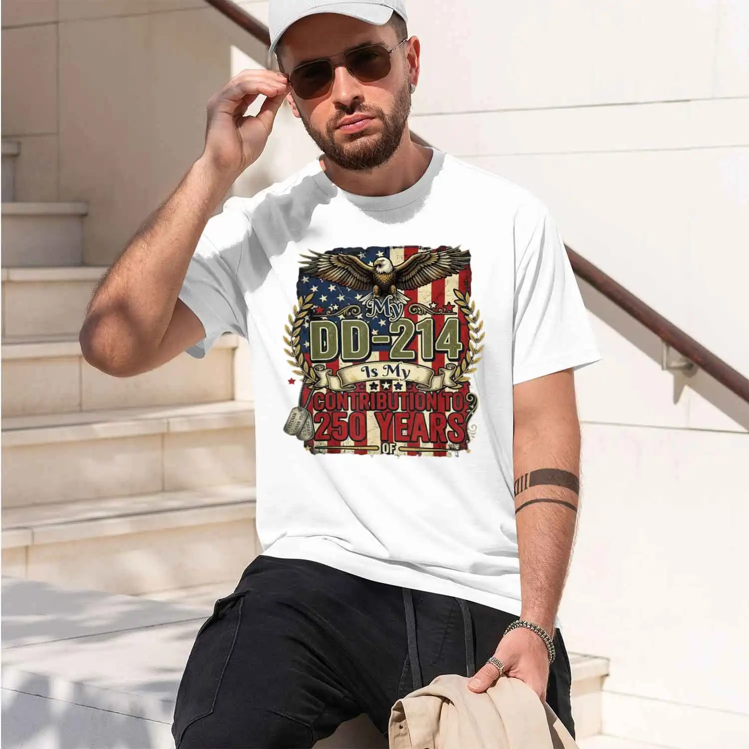 DD-214 Is My Contribution US Veteran 250 Years 250Th T-Shirt Summer Short-Sved Breathable Sweat-Wking Versatile Fashion 2026 New