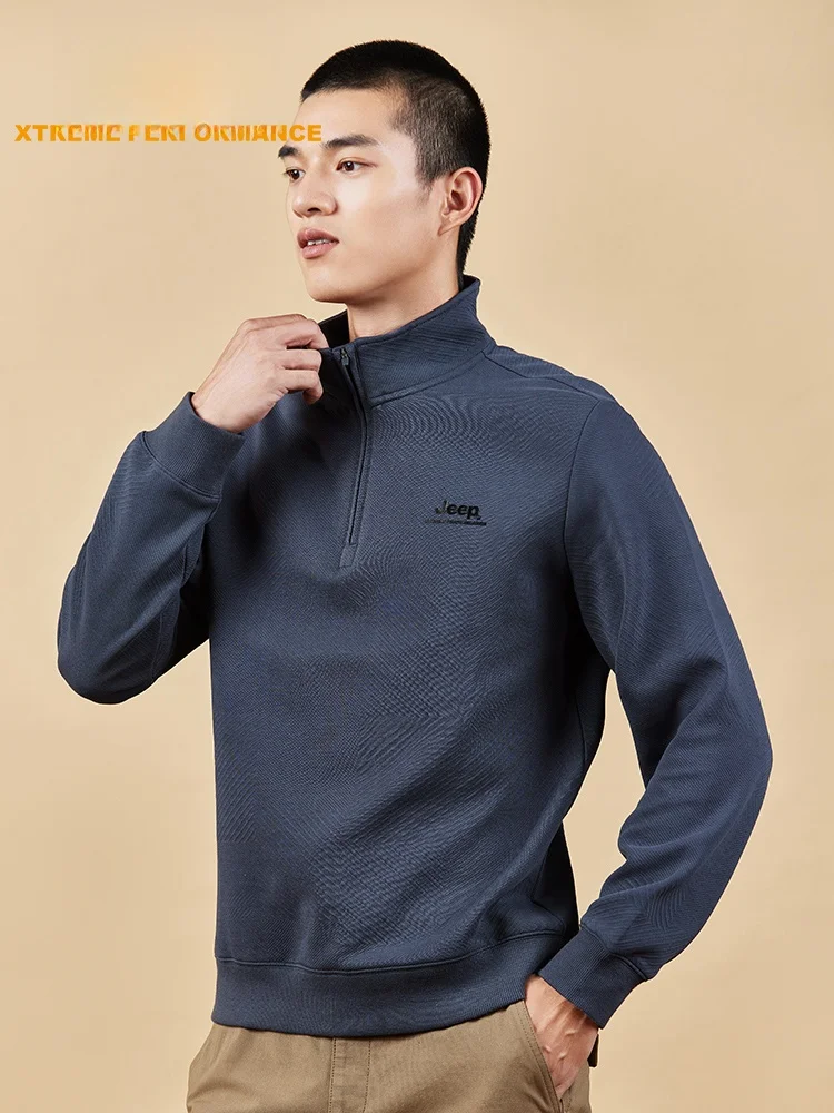 

Men's Zip-Up Hoodie Long Sleeve Sporty Casual Wear Autumn New Style Half Open Front Hoodie Breathable Fashion Urban Style