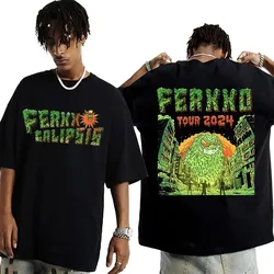 Feid FerxxoCalipsis Tour 2024 Graphic Tee Shirt Uomo Donna Harajuku Cool Fashion T Shirt Maschio Gotico T-shirt oversize Streetwear