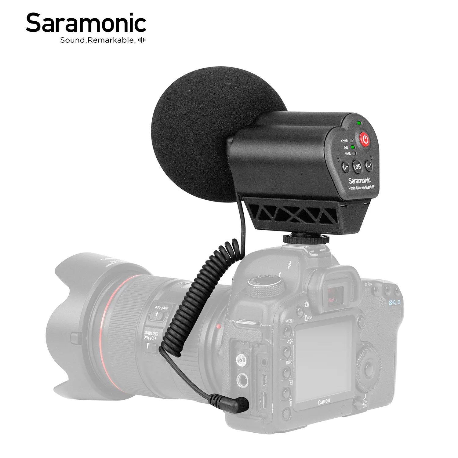 Saramonic Vmic Stereo Mark II On-Camera Condenser Microphone for DSLR Mirrorless Video Camera Interview Shoot Film Making Vlog