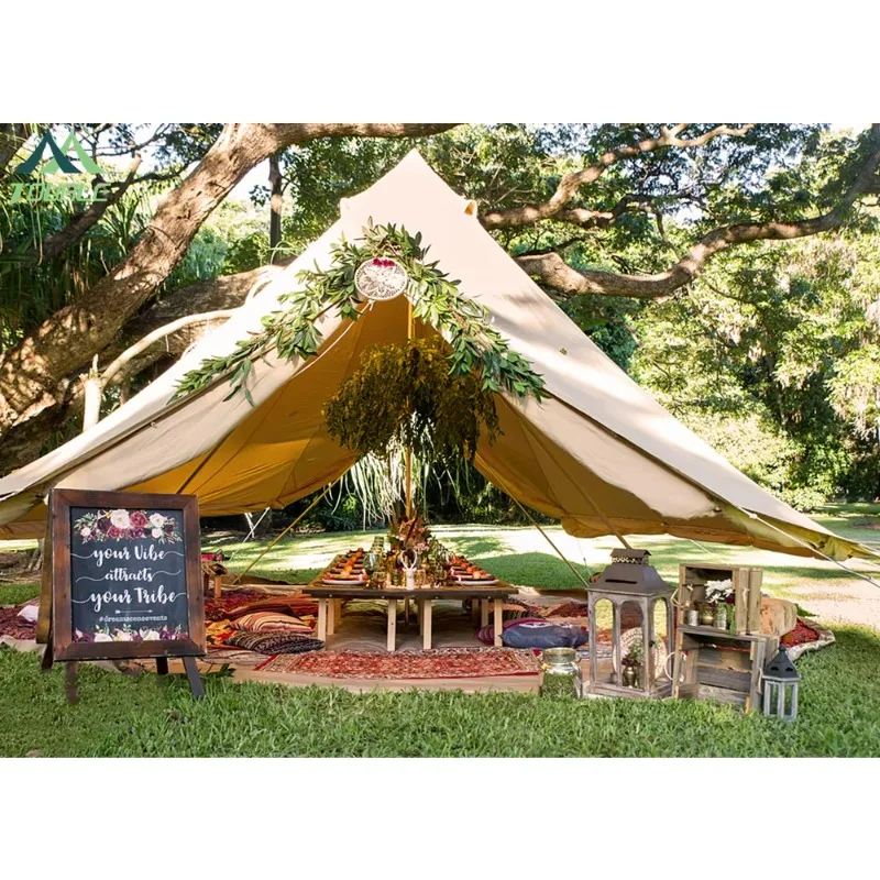 6m Emperor Twin Ultimate Bell Tent for Temporary Guest Room Camping Tent Yurt Tent