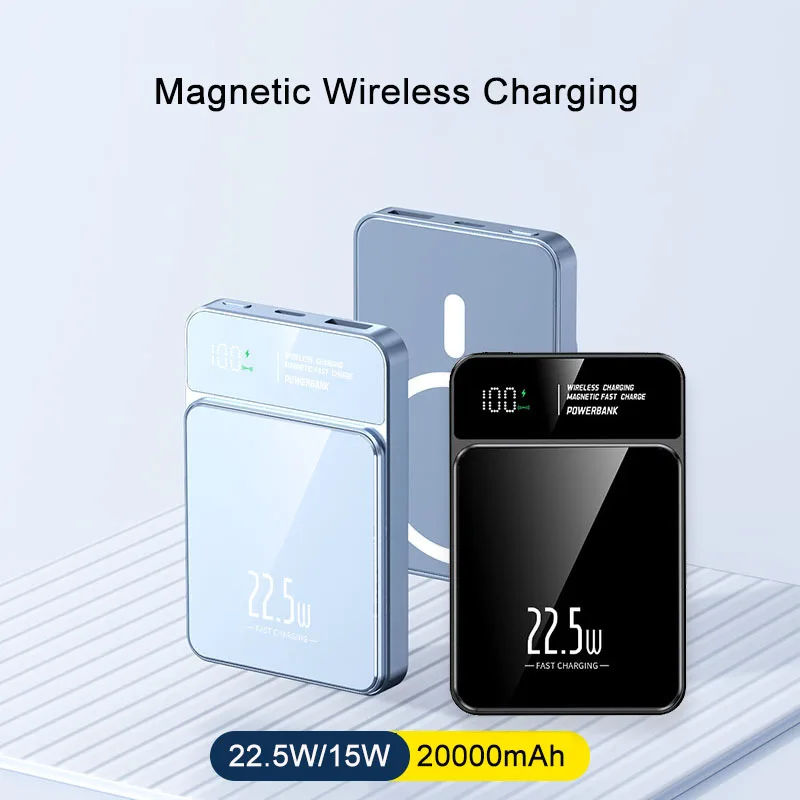 

Magsafe Power Bank 20000mAh 22.5W Fast Charging 15W Wireless Charger Powerbank Portable Charger Mini Powerbank for iPhone Xiaomi