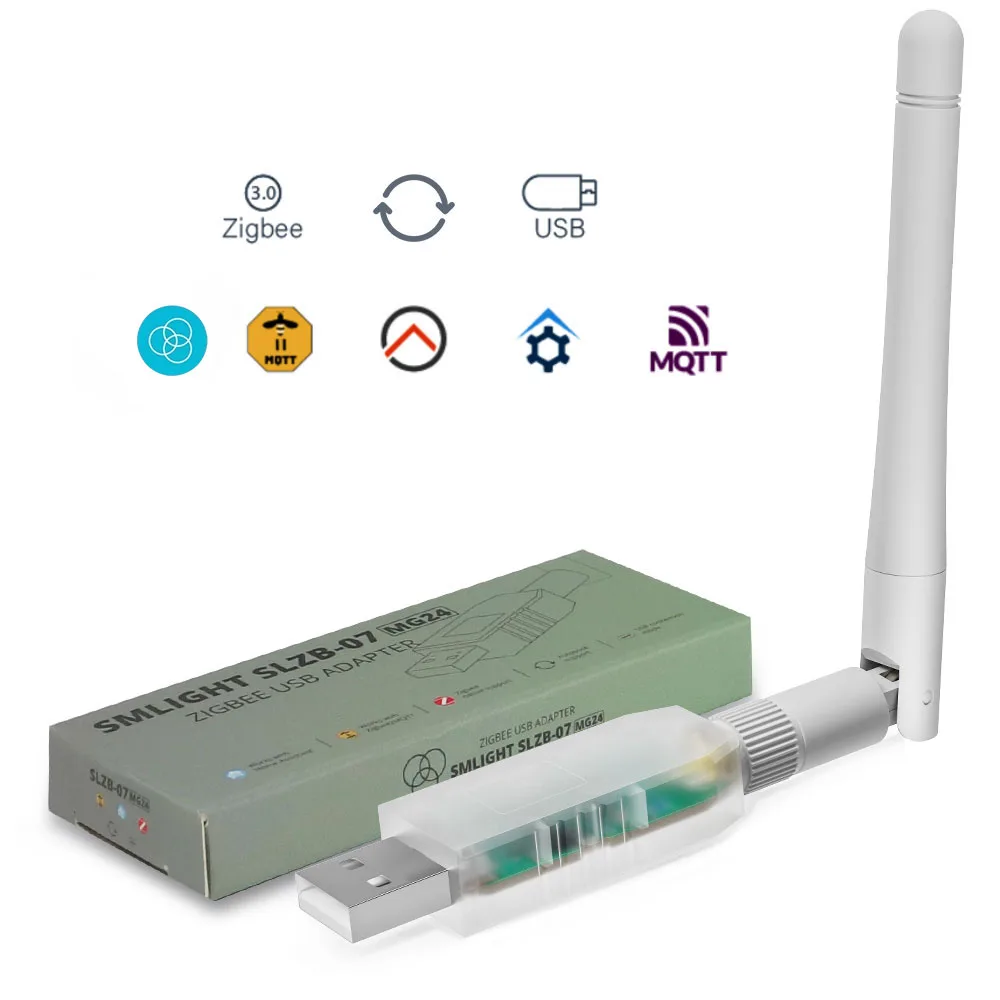 

SLZB-07MG24 SMLIGHT Zigbee 3.0 Самая маленькая резьба/марка Zigbee2MQTT USB-адаптер Поддержка работает с Zigbee2MQTT, домашний помощник, ZHA