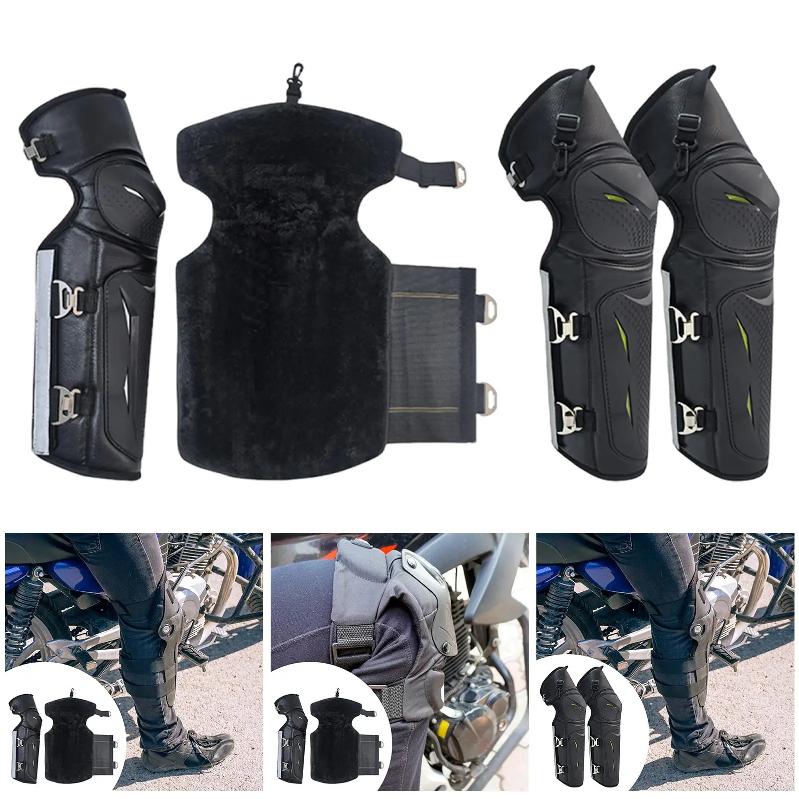 

Motorcycle Knee Shin Guards Motocross Knee Pads Anti Slip for Men and Women