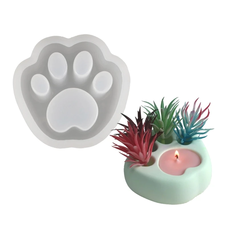 Cat Claw Cement Flowerpots Mold Easy to Demold Silicone Mold Succulent Planter Casting Mould Home Decor Handmade Gifts