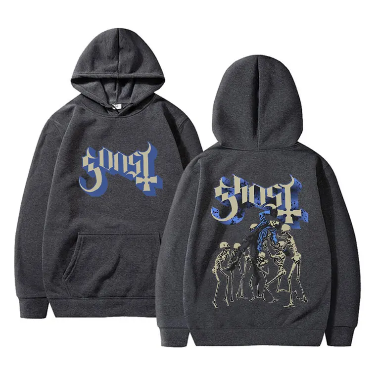 Rock Band Ghost Hoodie Skeleton Graphic Hoodies Men Vintage Gothic Punk Metal Sweatshirt Male Casual Oversized Hooded Sweatshirt