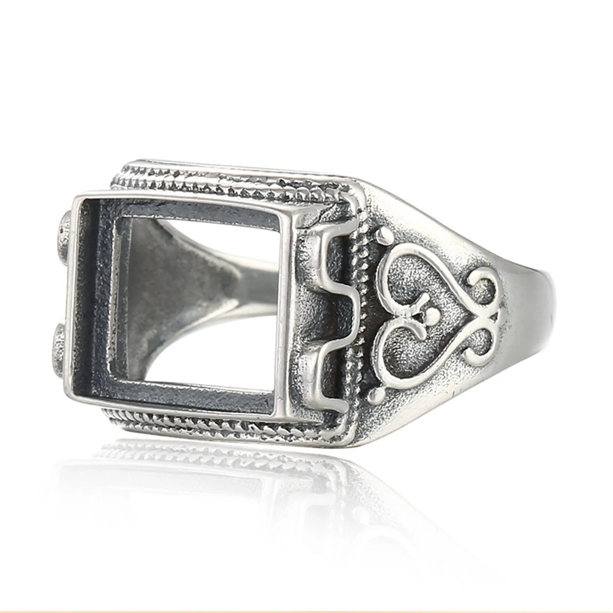 

Ring Blank for 10x12mm Rectangle Cabochons Ring Base Thai Sterling Silver Adjustable Ring Setting