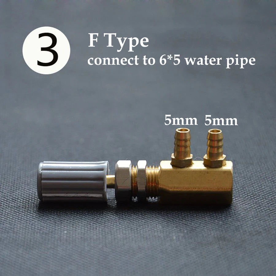 5PCS Dental Regulator Regulating Control Valve F Type Right Angle Water Adjustor Valve Larger Small 3mm 5mm Connector SL1202