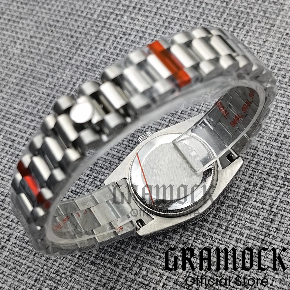 31mm Dog Tooth Stainless Steel Watch Case With Strap Polished Fluted Bezel Sapphire Glass Magnified Fit ForNH05 NH06 Movement