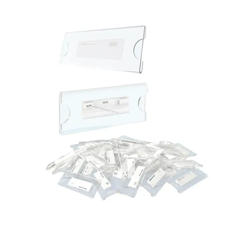 10Pcs Name Tag Blank Name Badges Acrylic Name Tag Holders 70x30mm Insert Blank Acrylic Nameplate