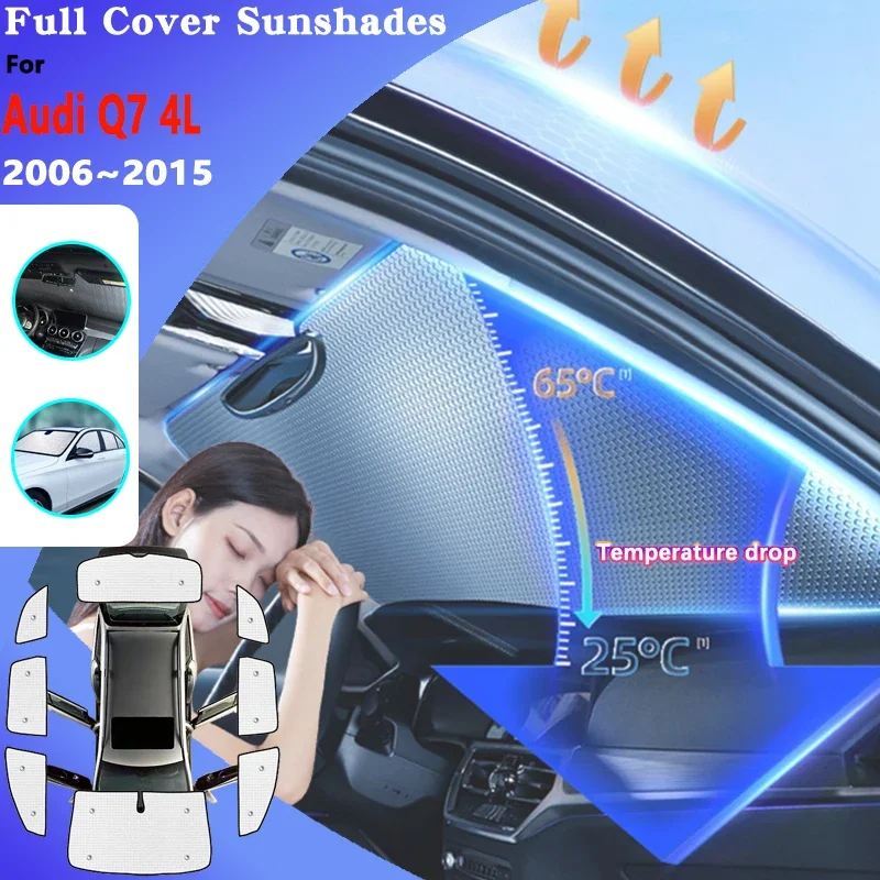 Car Cover Windshield Visor For Audi Q7 Accessories 2006~2015 4L 2007 2008 2009 2010 2013 Window Sun Protection Anti-UV Sunshades