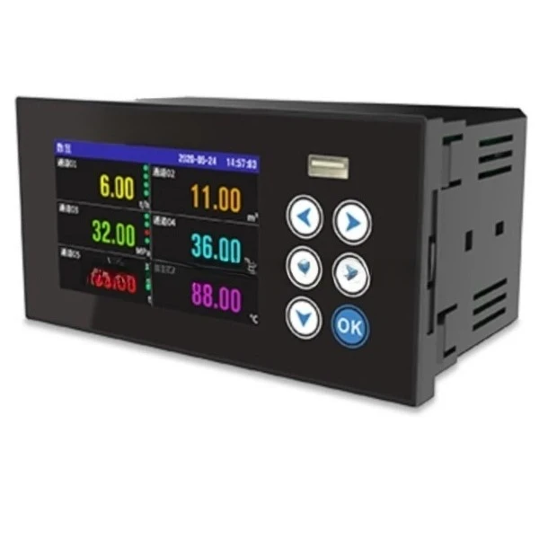 Customized 1-6 Channel 4'' Paperless Recorder Temperature Pressure Current Voltage Records Logging