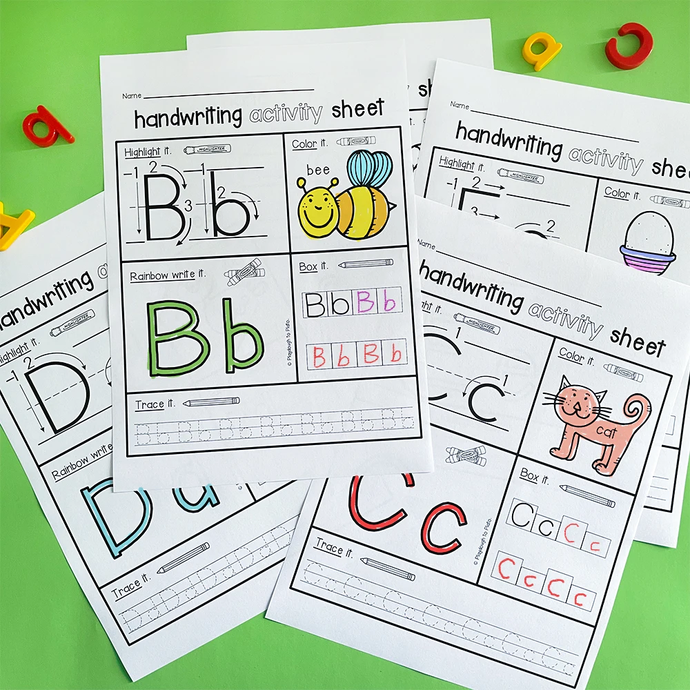 

26 Pages ABC Letter Alphabet Homework Activities Passages kid workbook practice Handwriting Practice Book for kid Preschoolers