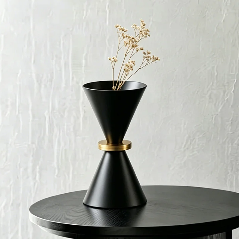 Modern Luxury Alloy Funnel Ornaments, Creative Home Decor Set, Soft Furnishing Decor for Living Room Display