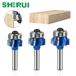 8mm 6mm 1/4 di pollice gambo di alta qualità 4 flauti Router Bit Set lavorazione del legno fresa R1 R2 R3 taglio coltello bordo coltello arrotondato