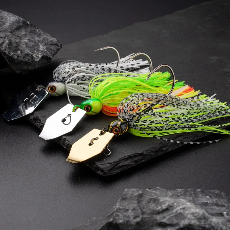 

JINGYU 7G/9G/11G Chatter Bait Spinner Bait Weedless Fishing Lure Buzzbait Wobbler Chatterbait for Bass Pike Walleye Fish