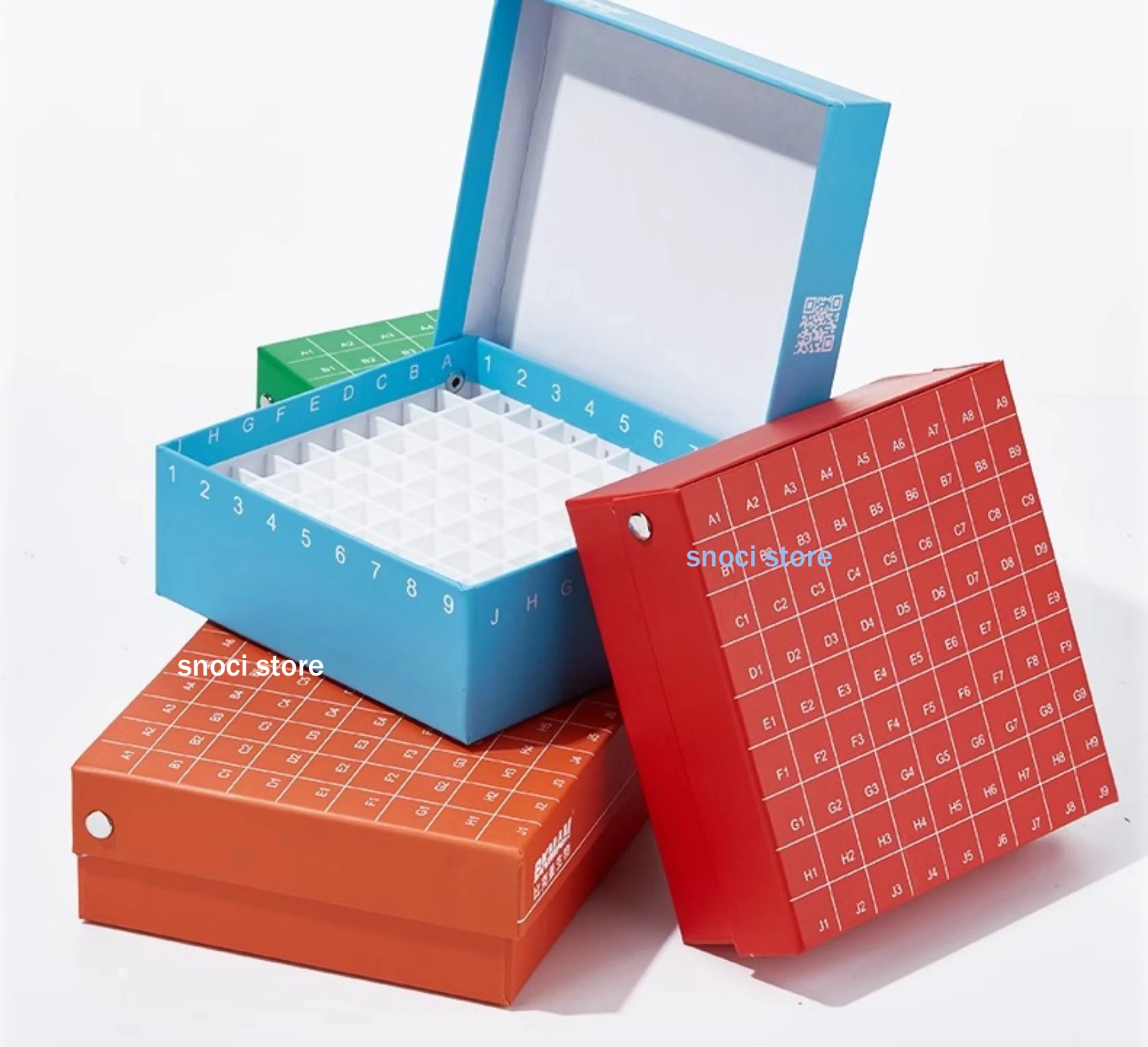 Laboratory Paper Cryo-Tube Box 81-Holes Flip-Lid Test Tube Box With Lid For 1.5ml 1.8ml 2ml Test Tubes , 1piece