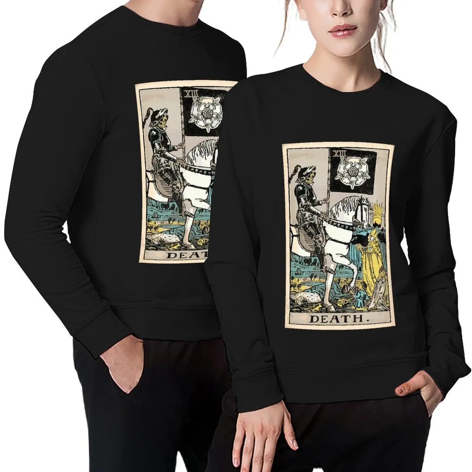 

Death Tarot Card XIII Pullover blouse men clothes mens designer clothes men's sweat-shirt set oversize sweatshirt