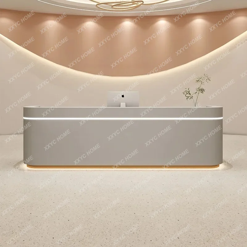 Modern Commericial Reception Desks Receptionist Service Counter Wood Reception Desks Luxury Checkout Bureau Office Furniture
