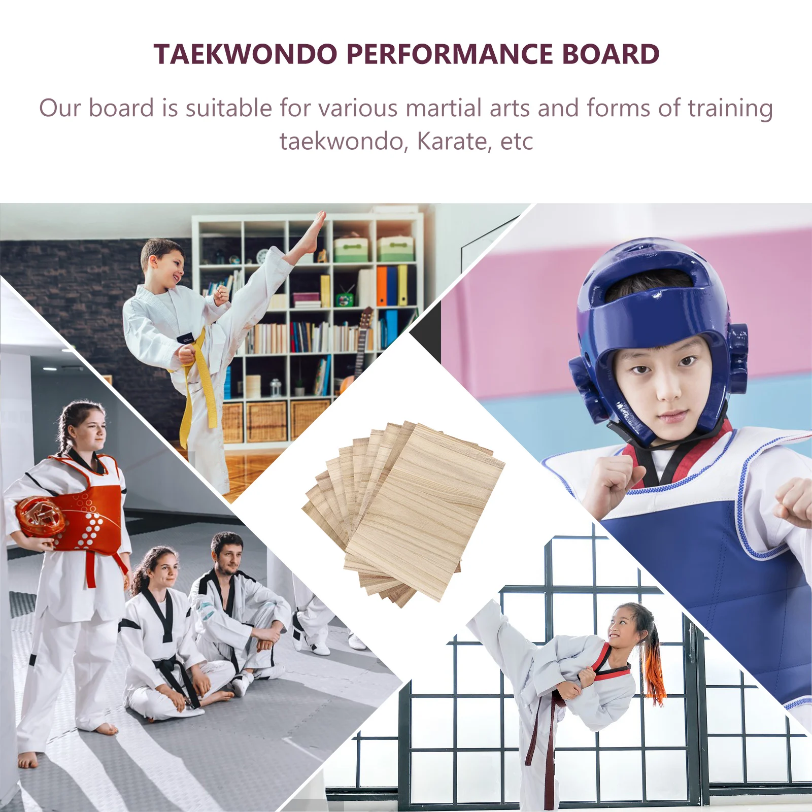 10-częściowa deska do taekwondo Wszechstronne deski do kopania dla dzieci Drewniane łamanie akcesoriów sportowych Profesjonalne wykonanie