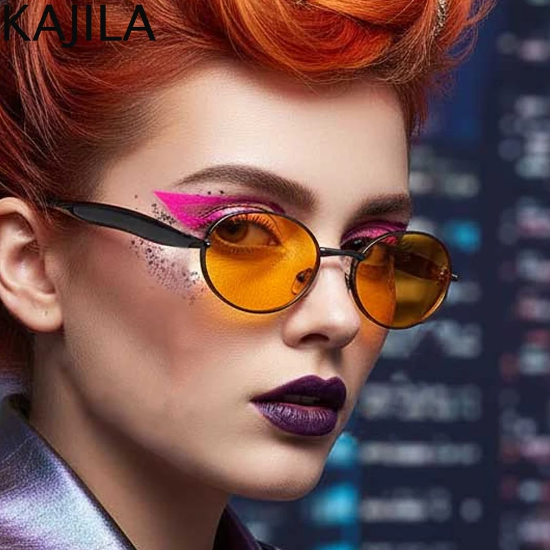 

Vintage Small Frame Oval Punk Sunglasses Women 2025 Luxury Brand Metal Sun Glasses For Men Fashion Retro Eyewear Shades UV400