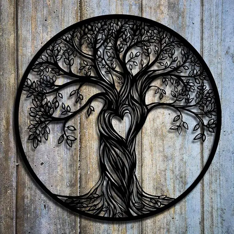 

Black Metal Wall Art Decor Tree decor Metal Tree Art Wall Hanging Decor Abstract Iron Metal Tree Silhouette Wall Art Decoration