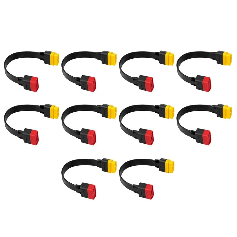 

10X OBD OBD2 Extension Cable Connector For Launch X431 V/Easydiag 3.0/Mdiag/Golo Main 16Pin Male To Female Cable 36Cm