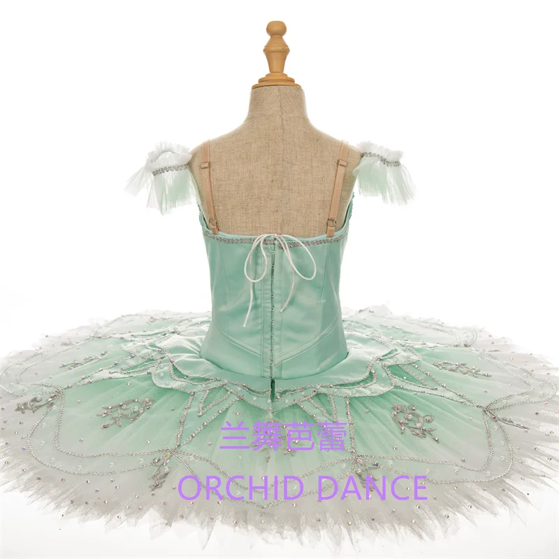 Professional High Quality Women Competition Performance Wear Girls Swan Lake Mint Green Ballet Tutu Costumes