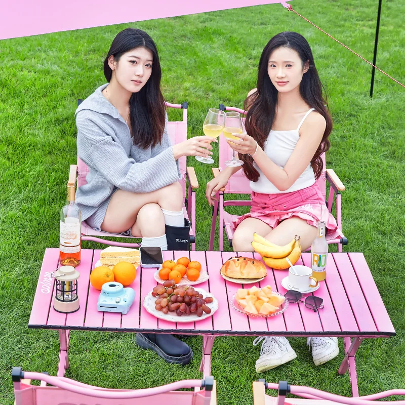 Mesa Camping Plegables Patio Furniture Grill Minimalist Camping Table Beach Modern Lounge Foldable Camping Table Pink Folding