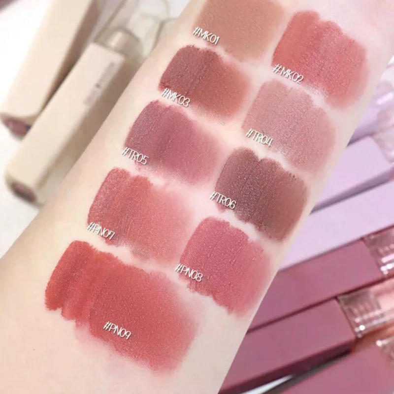 Cappuvini Velluto setoso Lucidalabbra Fango per labbra opaco Tazza antiaderente impermeabile Smalto per labbra A prova di sbavature Non sbiadisce Rossetto liquido Trucco