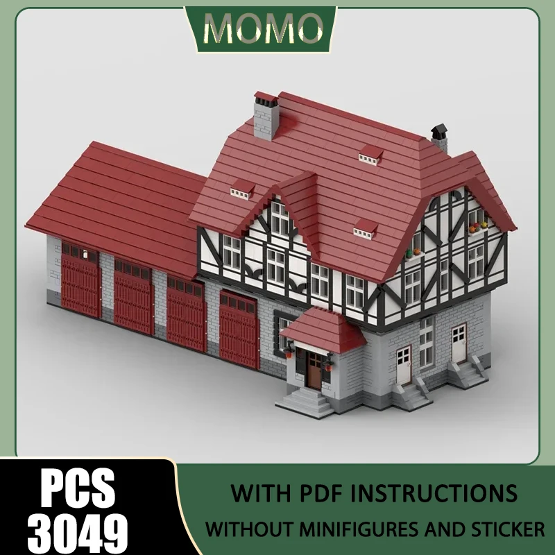 

City Street View Moc Building Blocks City Hall and Fire Department Model Technology Brick DIY Assembly Construction Holiday Toys