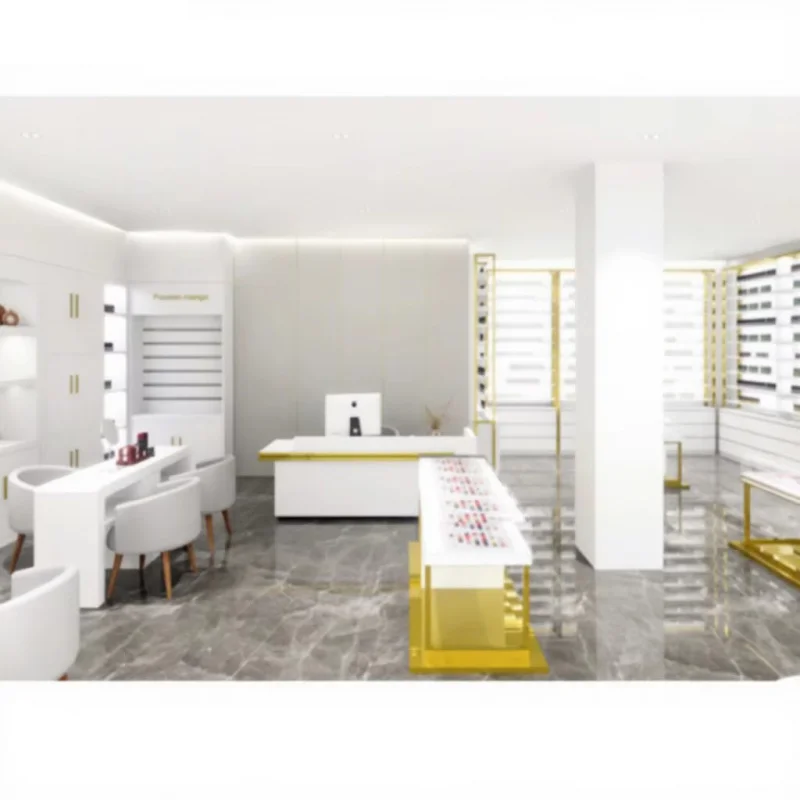 

Customize.Customized Beauty Cosmetics Shop Furniture Supplier Modern Perfume Display Cabinet Makeup Display Table and Shelves St