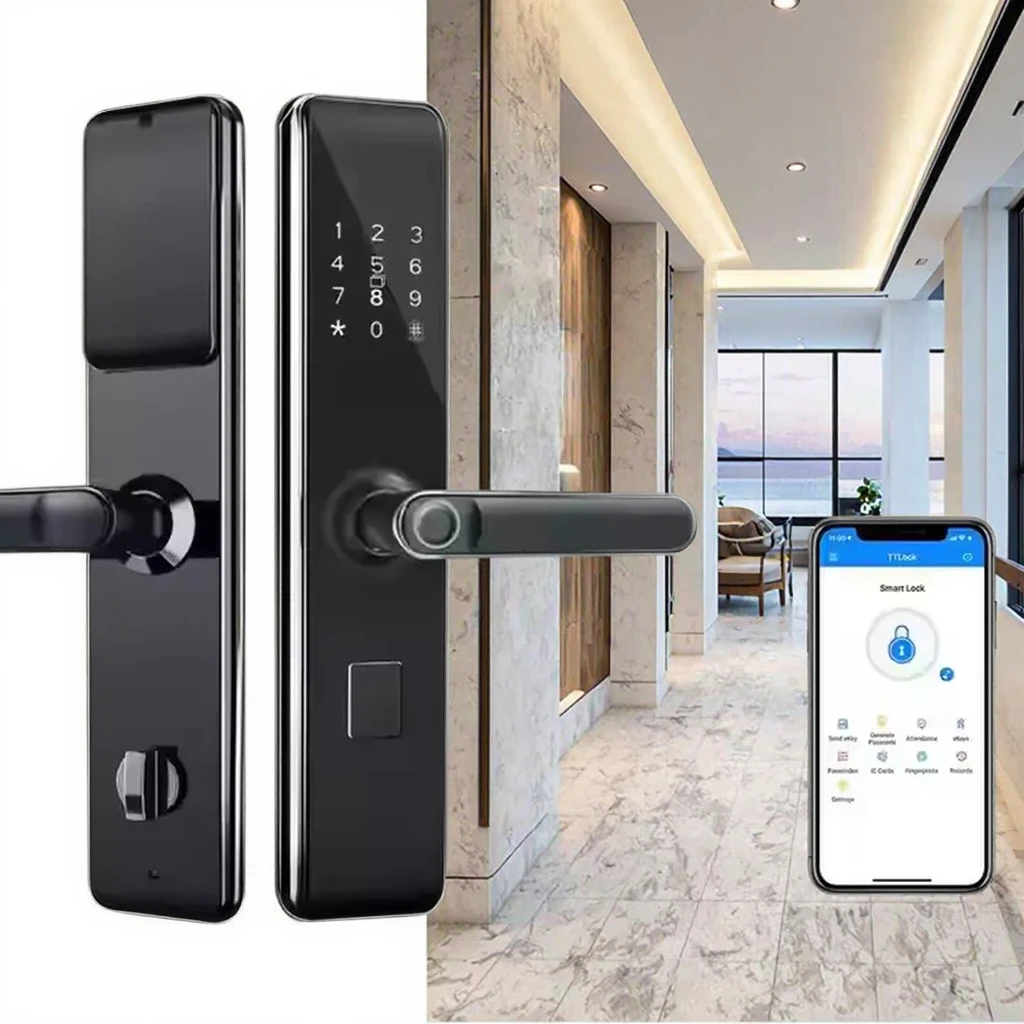 001 Home App Unlocks Biometric Fingerprint Smart Hotel Lock Electronic Digital Password Smart Lock